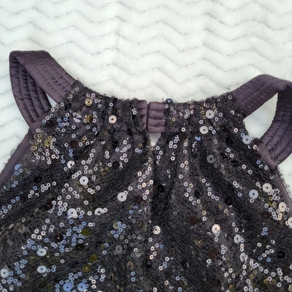 Tahari women's black sequin tank keyhole hope blouse - Picture 5 of 12